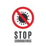 Coronavirus stop sign on white background. Vector illustration. EPS10
