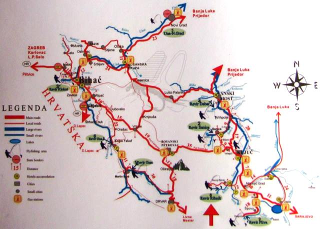 mapa reka zapadne Bosne