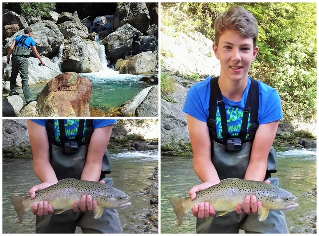 Dečak prvi put na mušičarenju i ulovio veliku potočaru